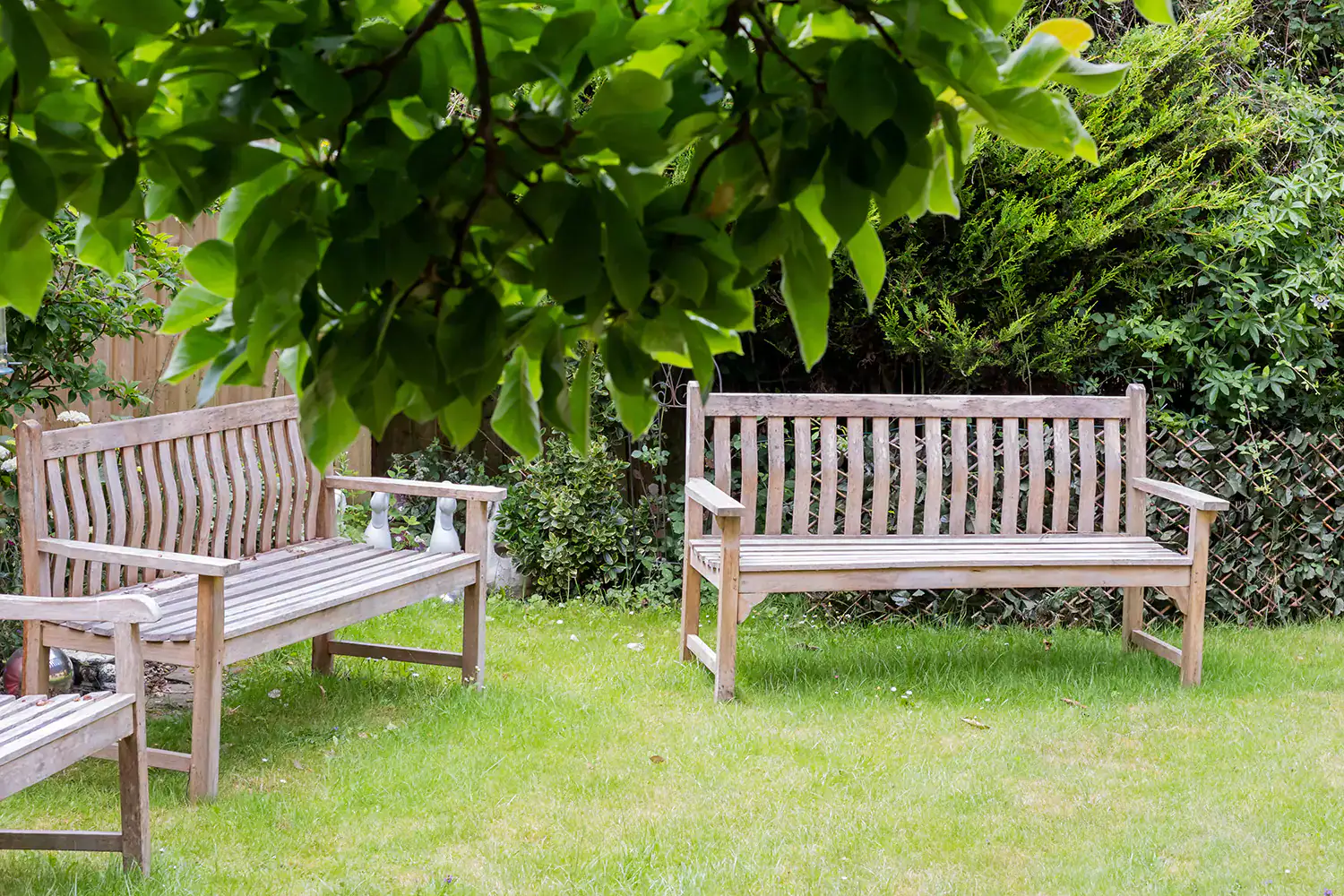 A view of the private garden at the care home